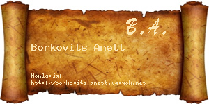 Borkovits Anett névjegykártya