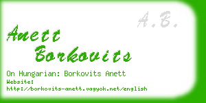 anett borkovits business card